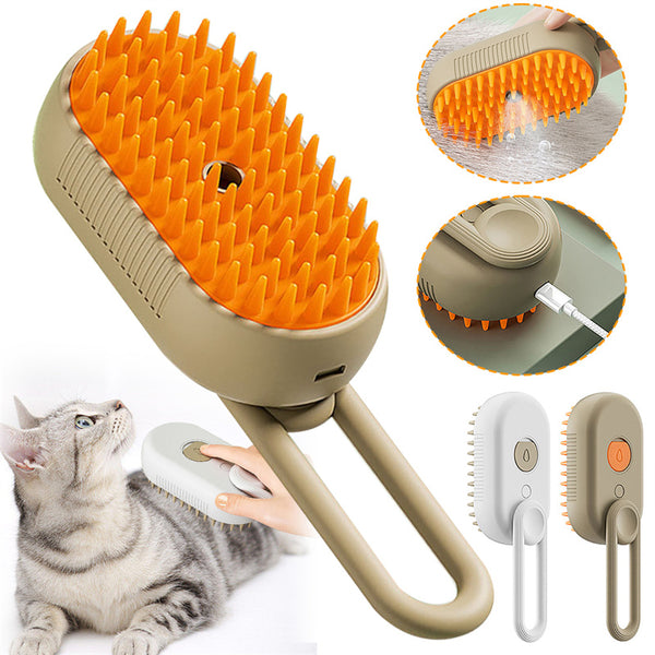Pets Steam Brush  3 In 1 Electric Spray Cat Hair Brushes For Massage