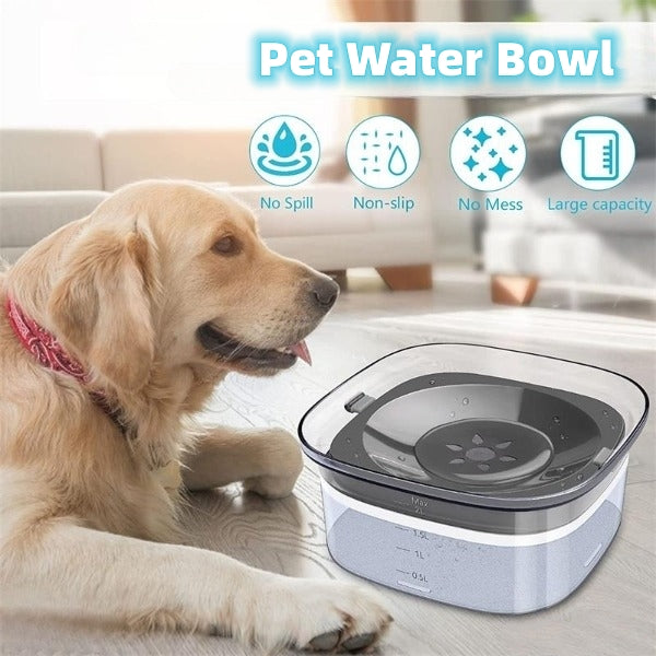 Dog Water Bowl Large Capacity Spill Proof Dog Bowl Transparent 2L